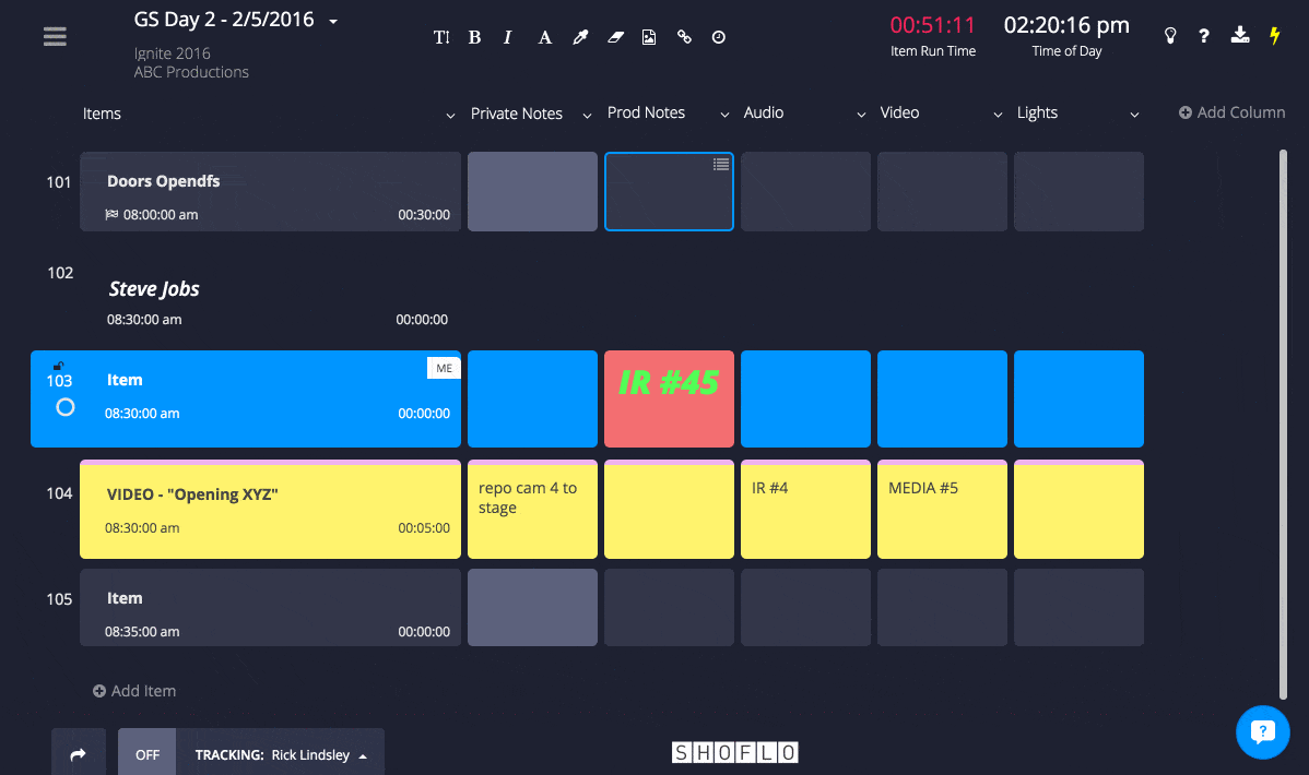 Calling Live Events with Shoflo Using Show Caller Tracking