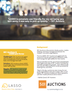 501 Auctions, customer of LASSO event workforce management