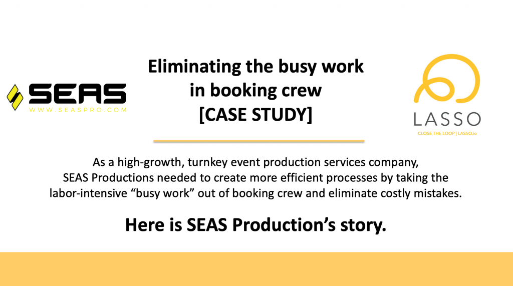SEAS Productions partners with LASSO's crew scheduling software solution