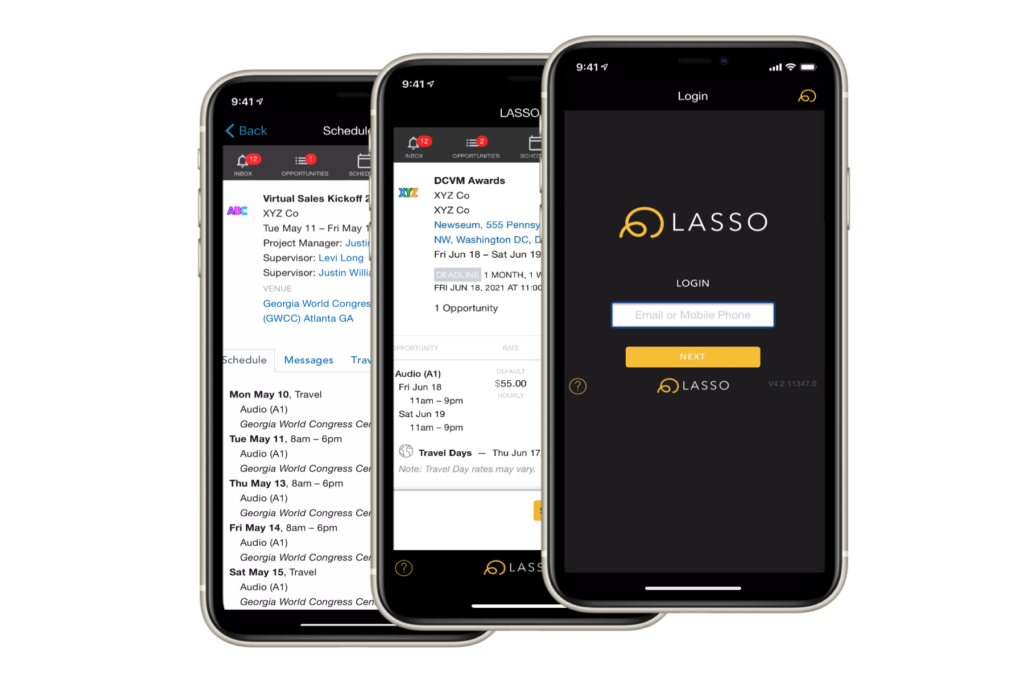 LASSO mobile app for event crew and staff