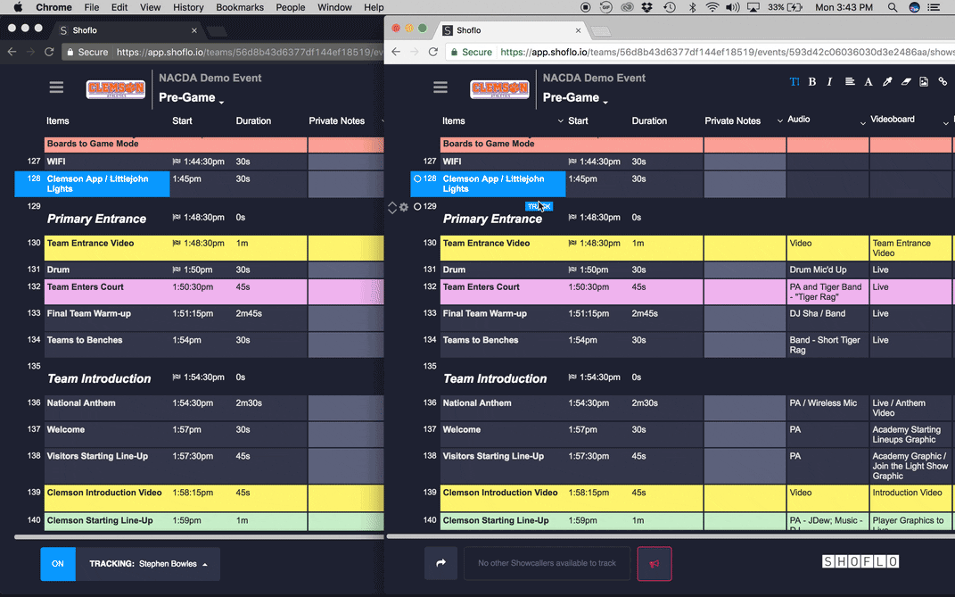 showcaller tracking3 loop