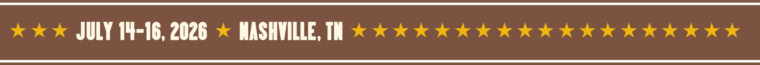 July 14-16, 2026. Nashville, TN.