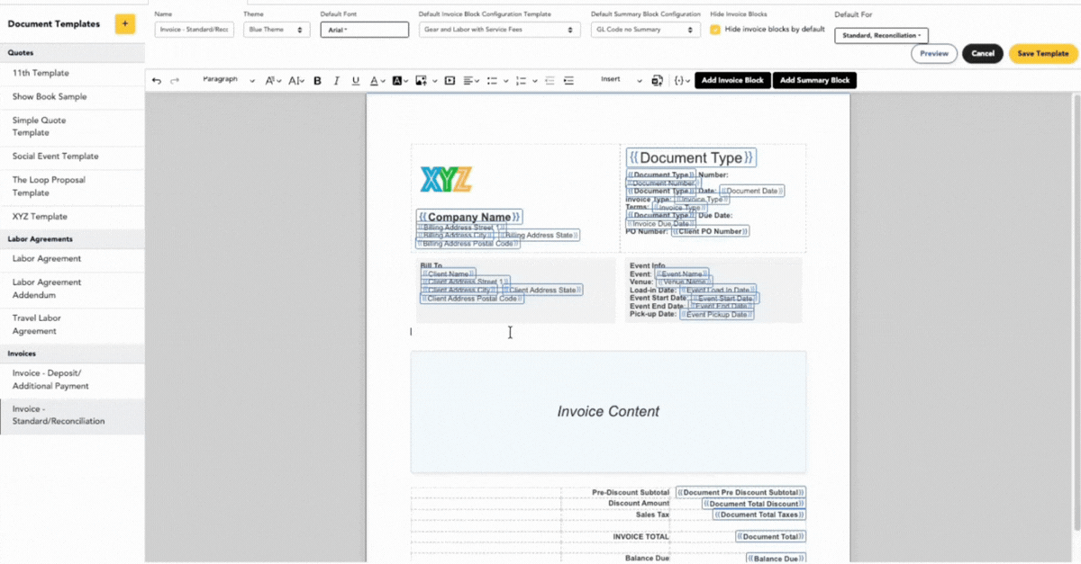 build the template once, then reuse it